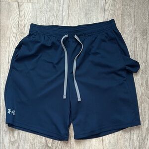 Under Armour Blue and Gray Athletic Shorts with Elastic Waistband